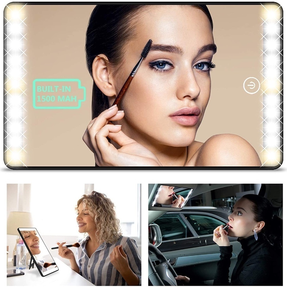 Car Visor Vanity Mirror with LED Light (3 in 1)